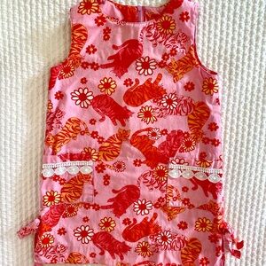 Lilly Pulitzer Girls’ Pink Flowers Tango Tigers Shift Dress, Size 5